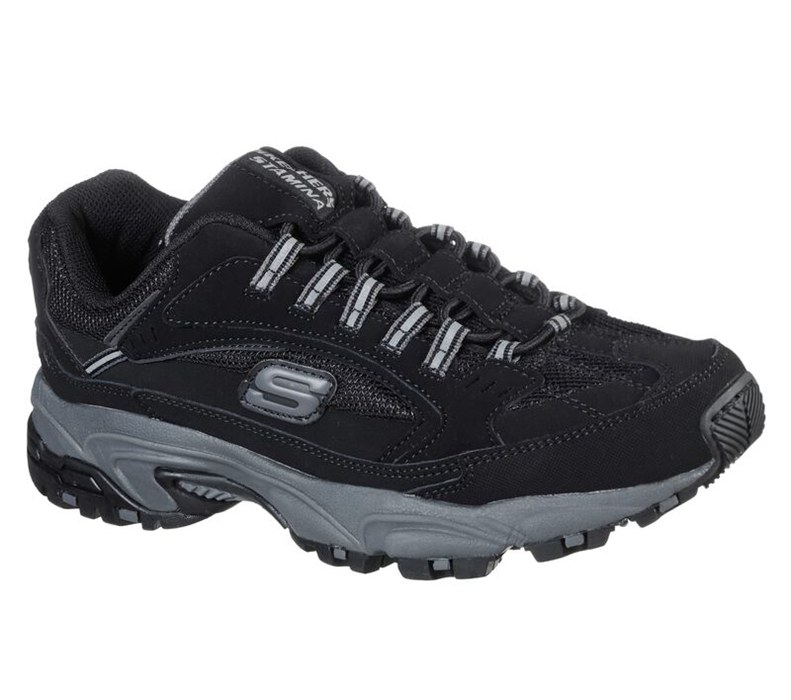 Skechers Herr Svarta/Grå Slip On - Stamina - Woodmer - Sverige (OWKBP-9850)